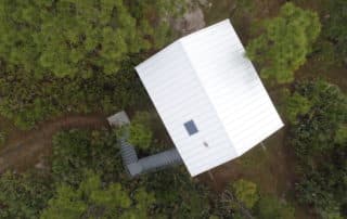 Drone Shot of Metal Roof on Treehouse